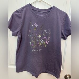 Life is Good Purple women’s t-shirt size 
medium -E